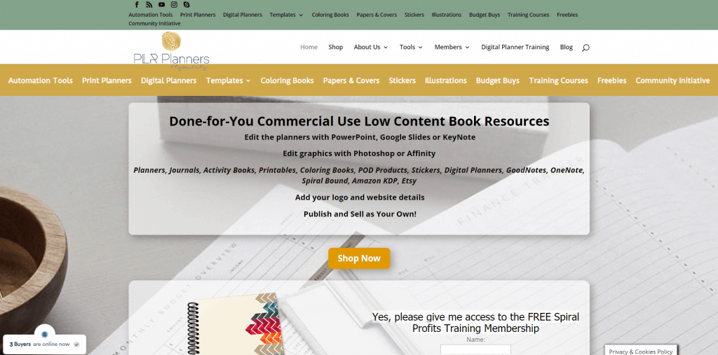 PLR Planners Commercial Use Low Content PLR