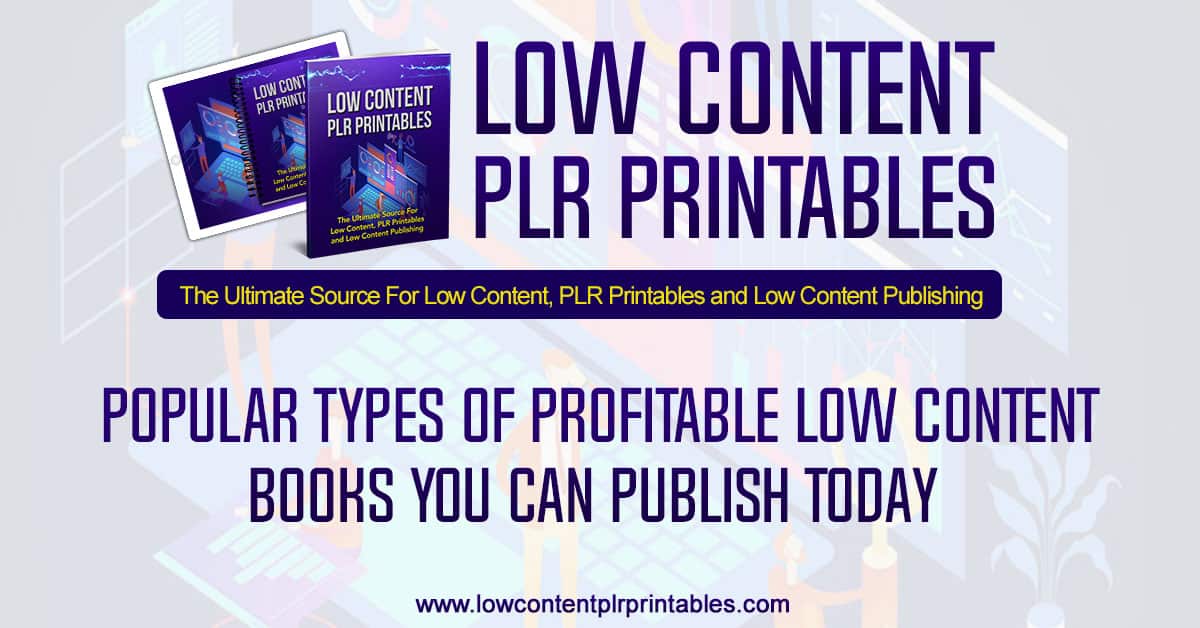 Popular Types of Profitable Low Content Books You Can Publish Today