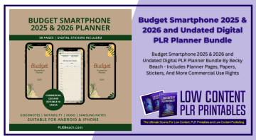 Budget Smartphone 2025 & 2026 and Undated Digital PLR Planner Bundle