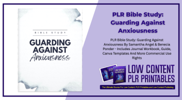 PLR Bible Study Guarding Against Anxiousness