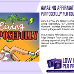 Amazing Affirmations Living Purposefully PLR Coloring Page Designs