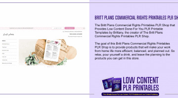 Britt Plans Commercial Rights Printables PLR Shop