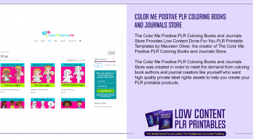 Color Me Positive PLR Coloring Books and Journals Store