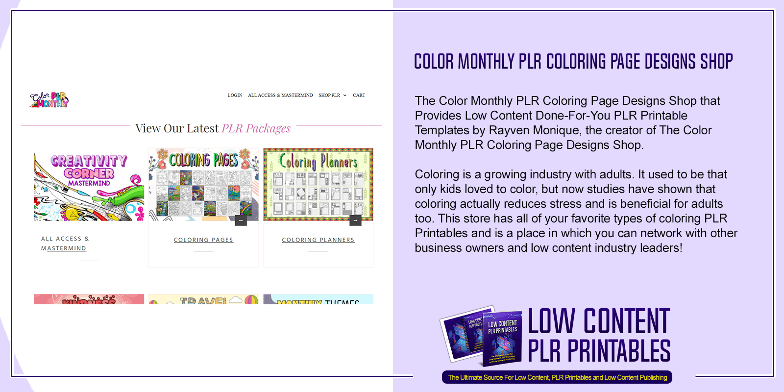 Color Monthly PLR Coloring Page Designs Shop