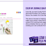 Color My Journals Quality PLR Printables Store