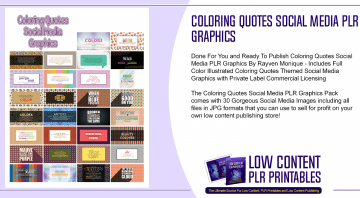 Coloring Quotes Social Media PLR Graphics