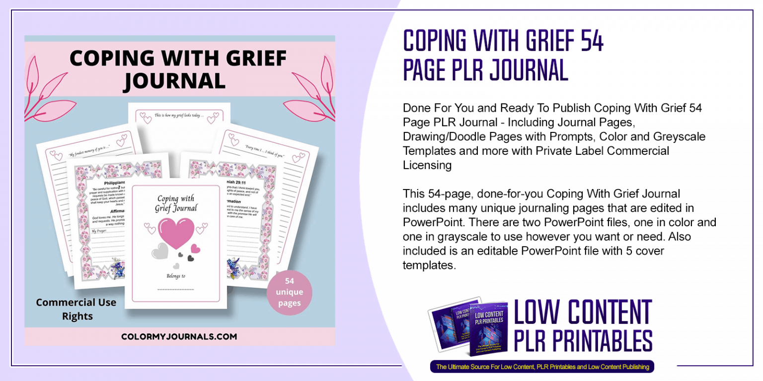 Coping With Grief 54 Page PLR Journal 1536x768 