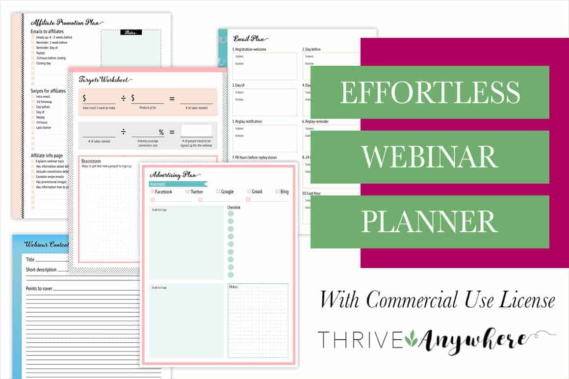 Effortless Webinar Done For You PLR Planner