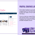Fruitful Creatives Low Content PLR Store