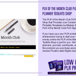 PLR of the Month Club PLR Digital Planner Toolkits Shop 1