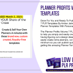 Planner Profits Volume 7 PLR Templates