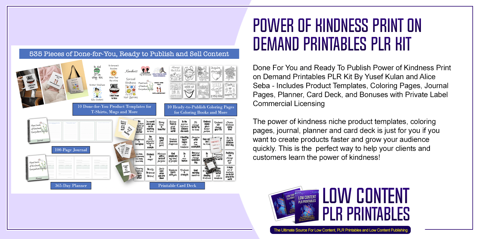 Power of Kindness Print on Demand Printables PLR Kit
