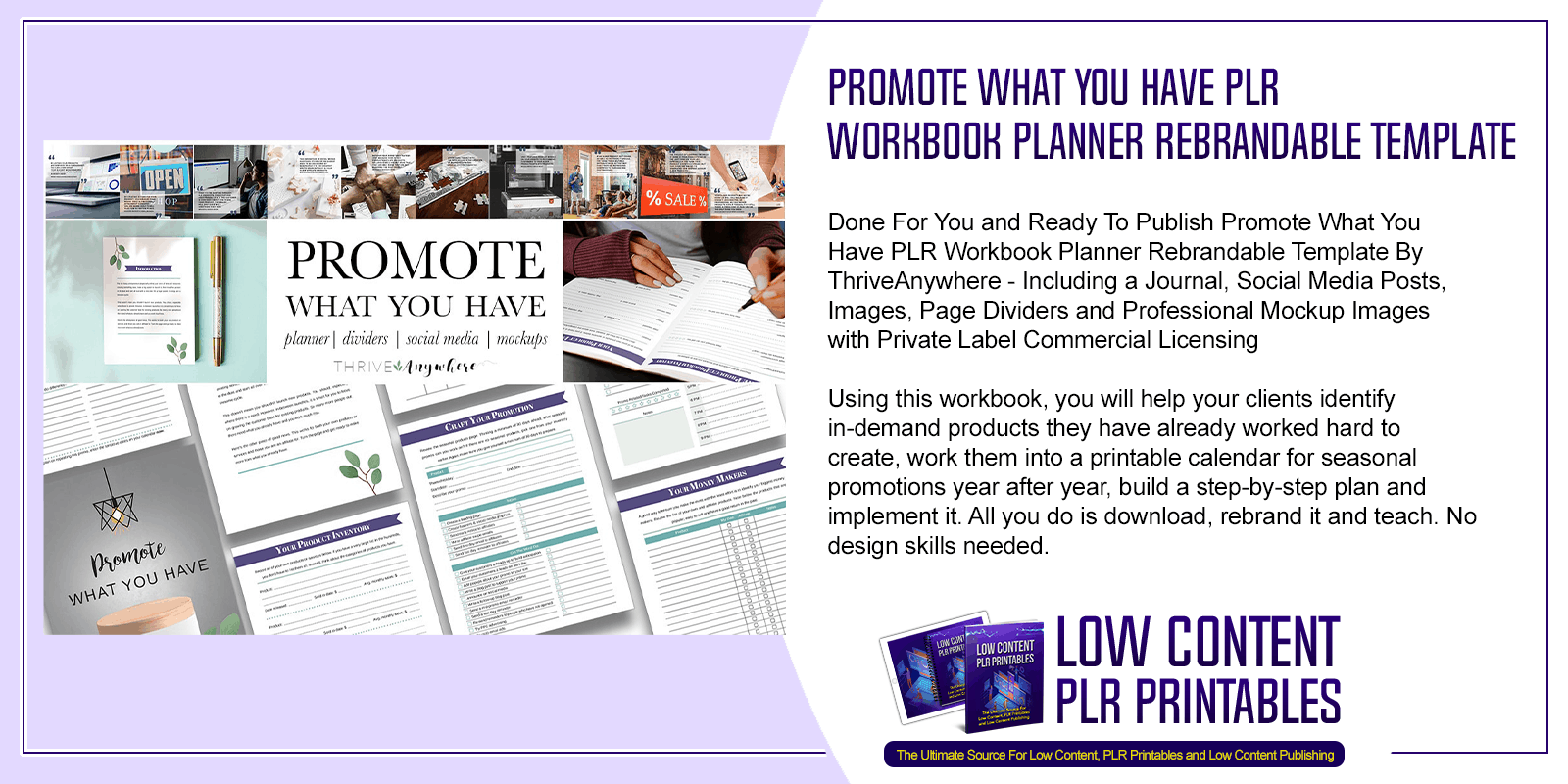 Promote What You Have PLR Workbook Planner Rebrandable Template