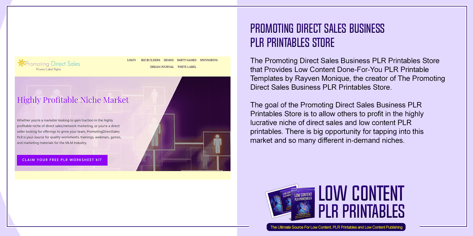 Promoting Direct Sales Business PLR Printables Store