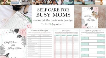 Self Care For Busy Moms PLR Planner Workbook Template