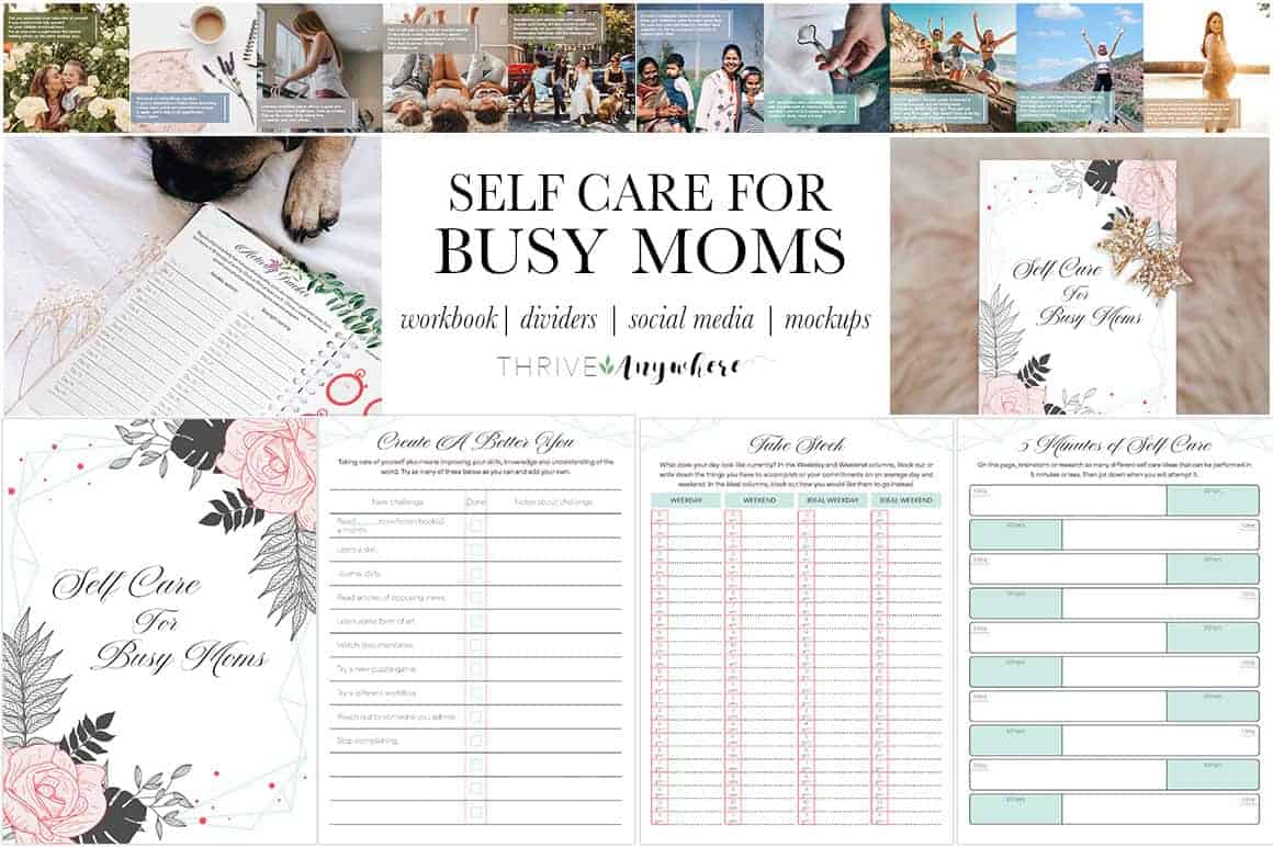 Self Care For Busy Moms PLR Planner Workbook Template
