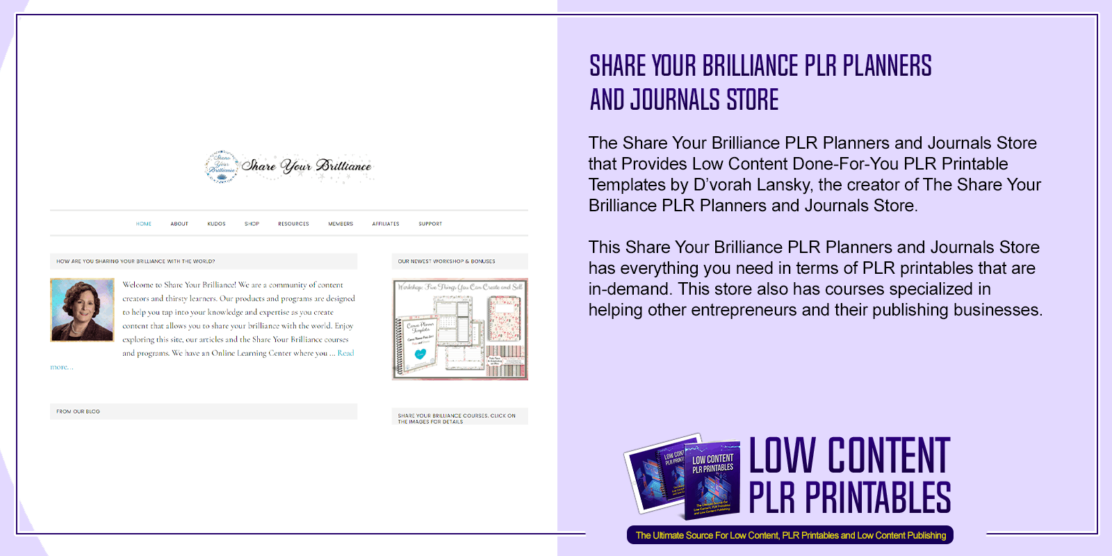 Share Your Brilliance PLR Planners and Journals Store