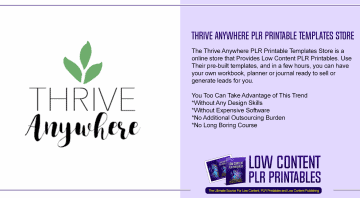 Thrive Anywhere PLR Printable Templates Store