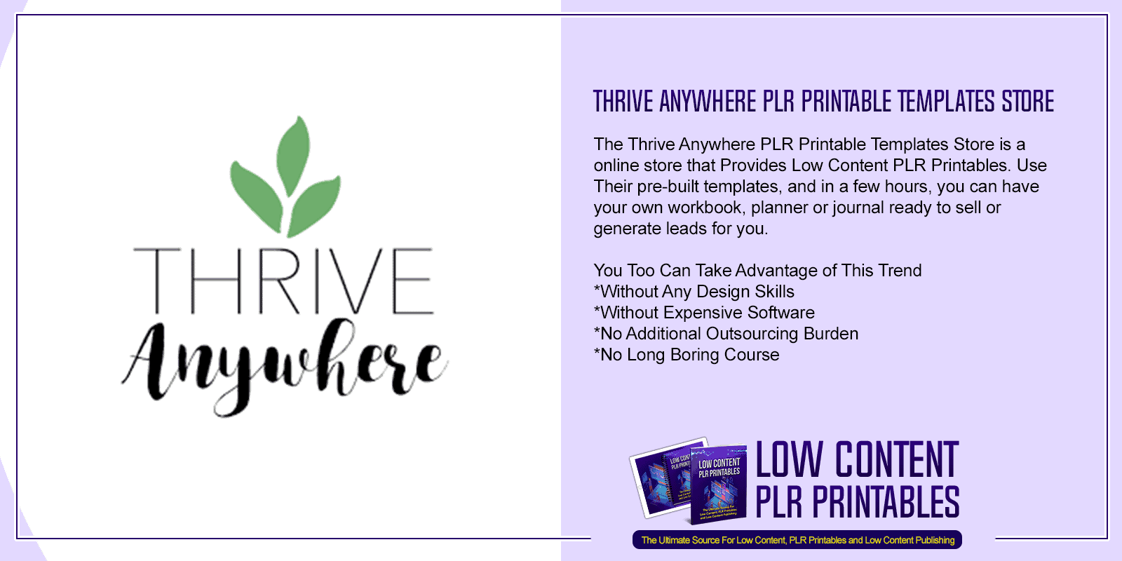 Thrive Anywhere PLR Printable Templates Store