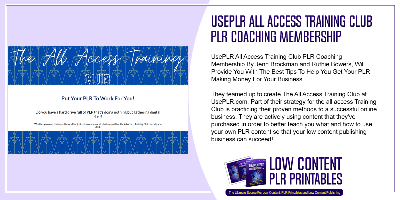 UsePLR All Access Training Club PLR Coaching Membership