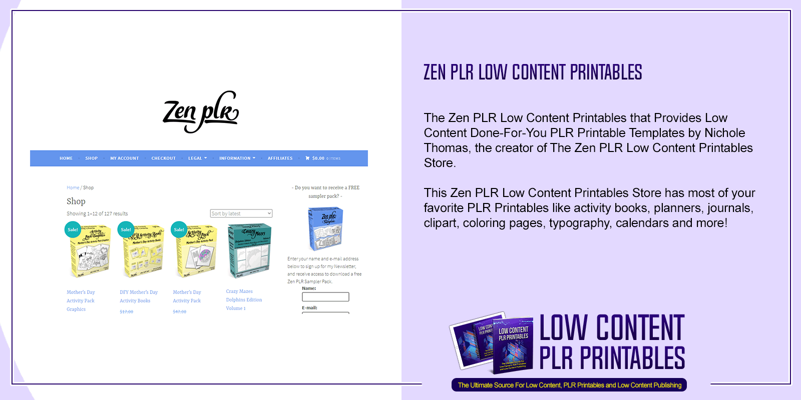 Zen PLR Low Content Printables