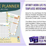 Affinity Work Life PLR Planner Printable Templates Interchangable 3 Styles