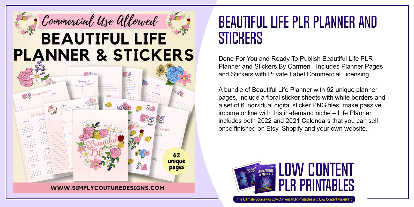Beautiful Life PLR Planner and Stickers