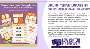 Done for You PLR Templates for Pinterest Social Media and Etsy Mockups