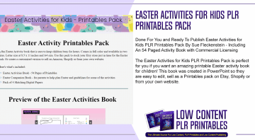 Easter Activities for Kids PLR Printables Pack