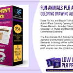 Fun Animals PLR Activity Pack Coloring Drawing Alphabet and Numbers