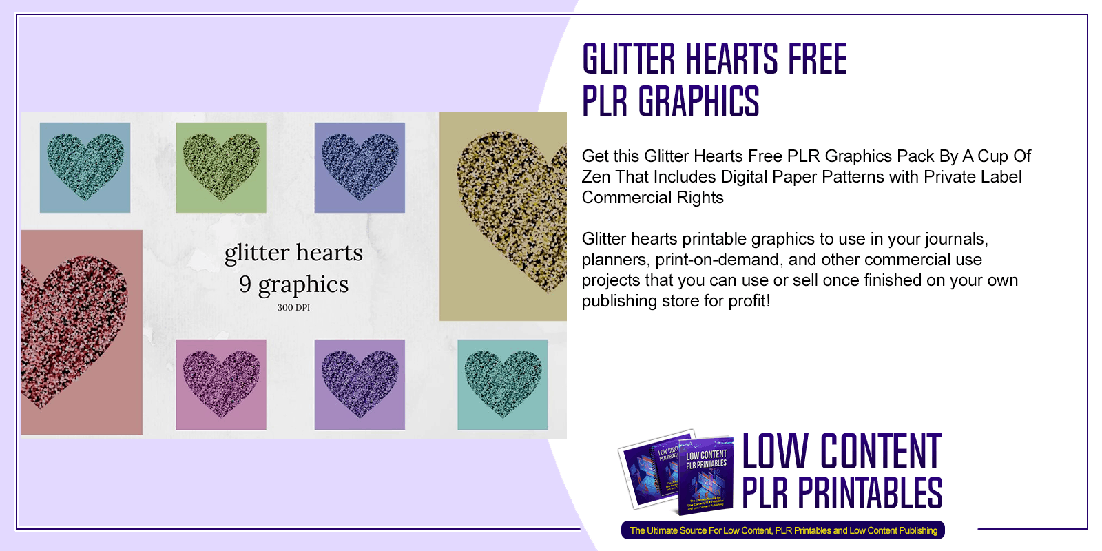 Glitter Hearts Free PLR Graphics