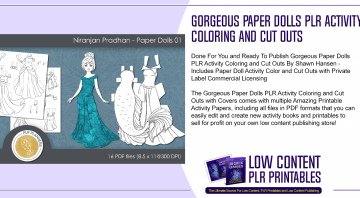Gorgeous Paper Dolls PLR Activity Coloring and Cut Outs