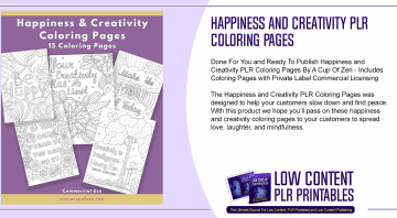 Happiness and Creativity PLR Coloring Pages