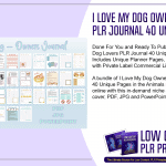 I Love My Dog Owners Dog Lovers PLR Journal 40 Unique Pages
