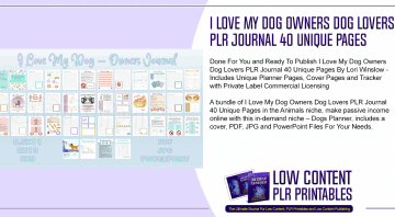 I Love My Dog Owners Dog Lovers PLR Journal 40 Unique Pages