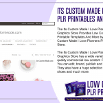 Its Custom Made I Love Planners PLR Printables and Graphics Store