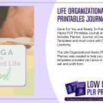 Life Organizational Hacks PLR Printables Journal and Planner