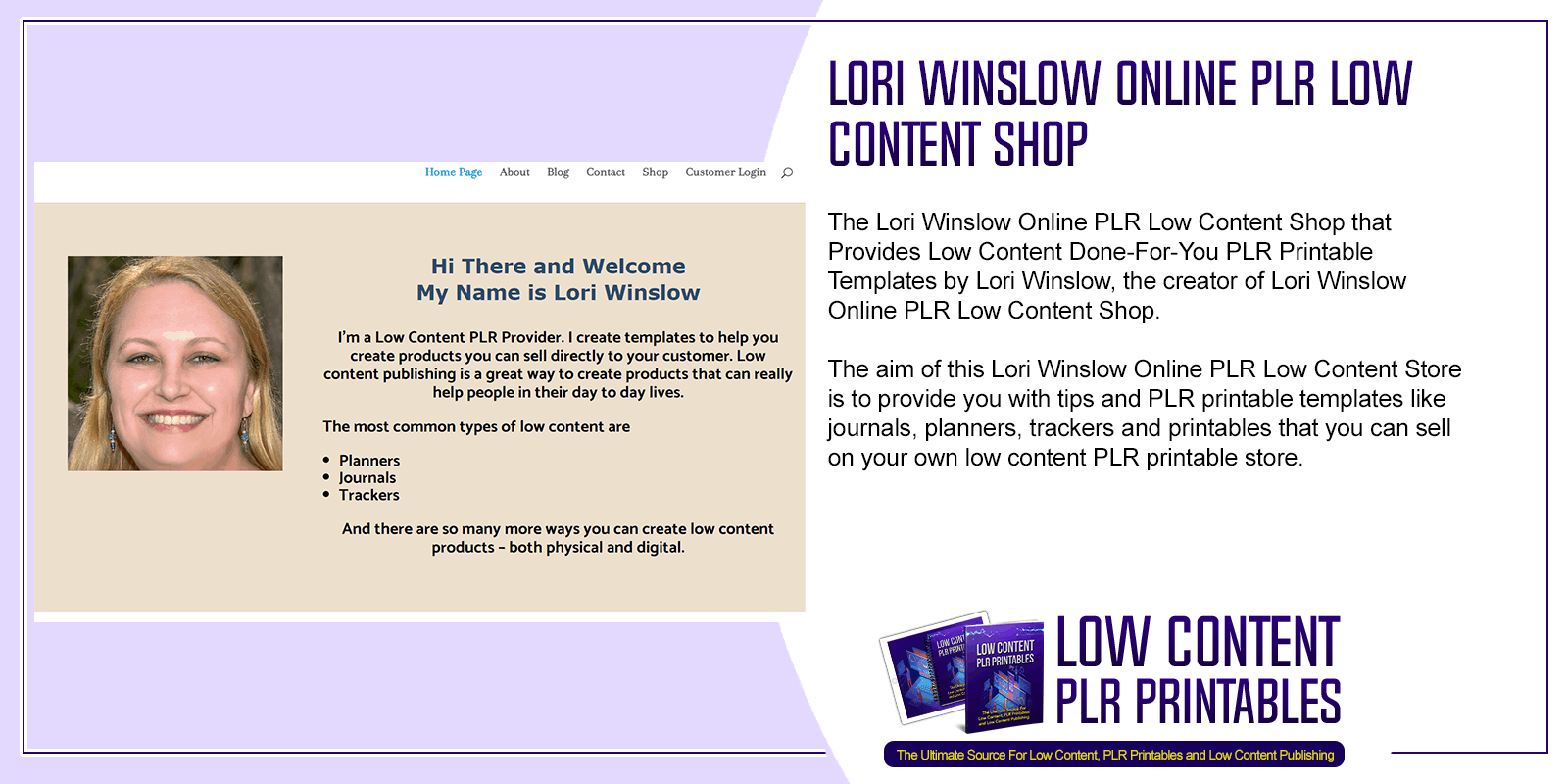 Lori Winslow Online PLR Low Content Shop