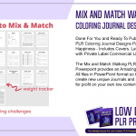 Mix and Match Walking PLR Coloring Journal Designs Powerpoint