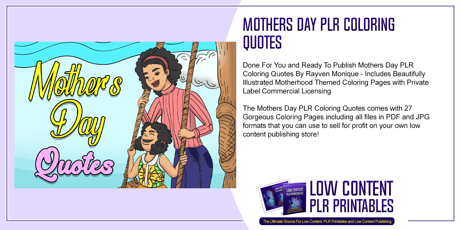 Mothers Day PLR Coloring Quotes