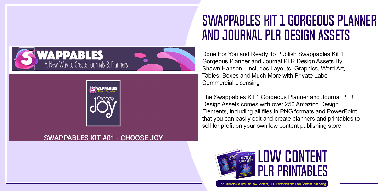 Swappables Kit 1 Gorgeous Planner and Journal PLR Design Assets