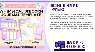 Unicorn Journal PLR Templates