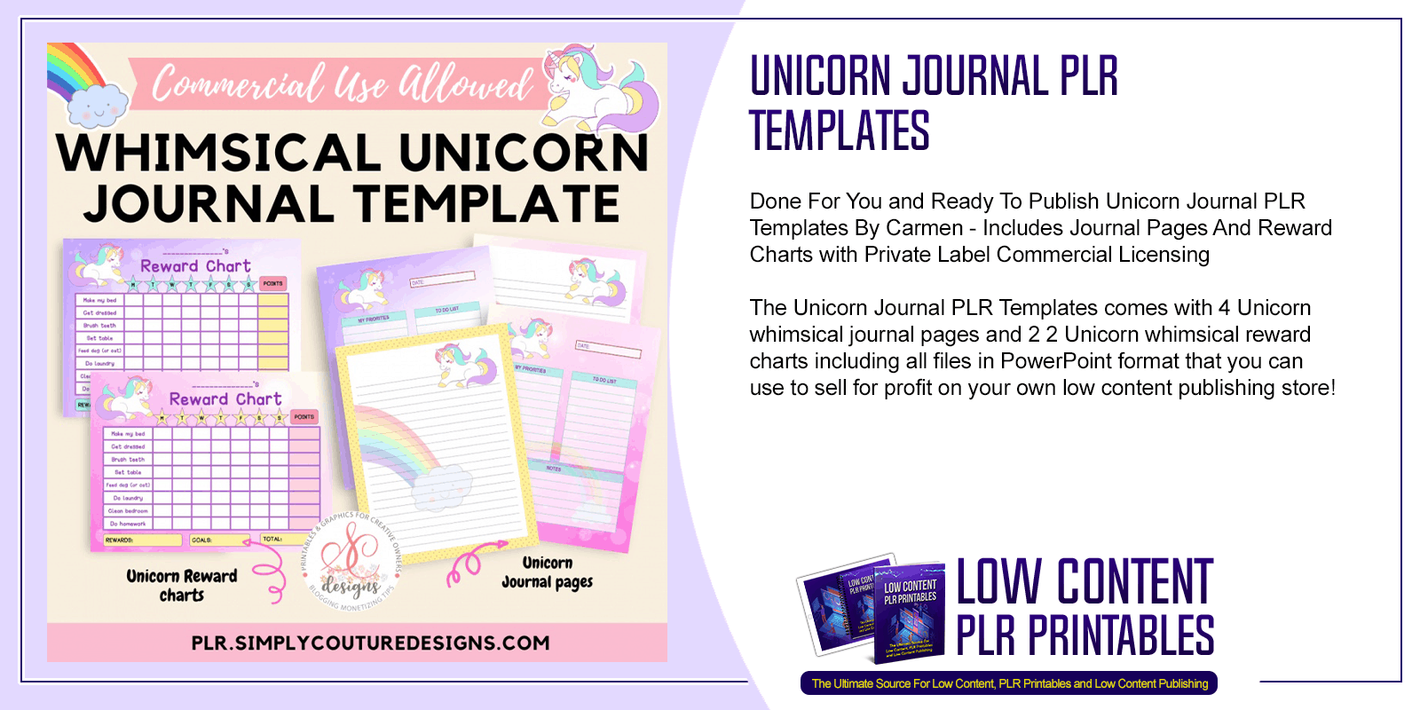 Unicorn Journal PLR Templates