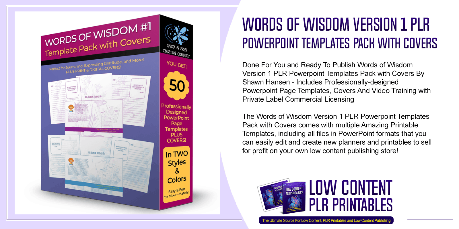 Words of Wisdom Version 1 PLR Powerpoint Templates Pack with Covers