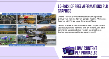 10 Pack of Free Affirmations PLR Graphics