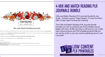 4 Mix and Match Reading PLR Journals Bundle