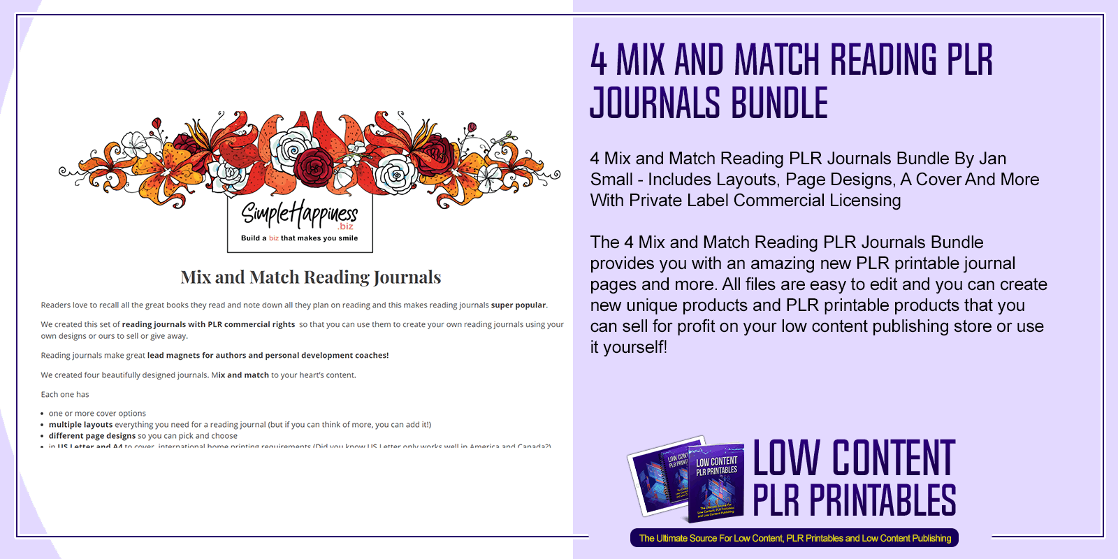 https://lowcontentplrprintables.com/wp-content/uploads/edd/2021/05/4-Mix-and-Match-Reading-PLR-Journals-Bundle.png