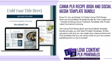 Canva PLR Recipe Book and Social Media Template Bundle