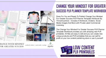 Change Your Mindset For Greater Success PLR Planner Template Workbook