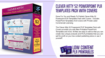 Clever Kitty 52 Powerpoint PLR Templates Pack with Covers